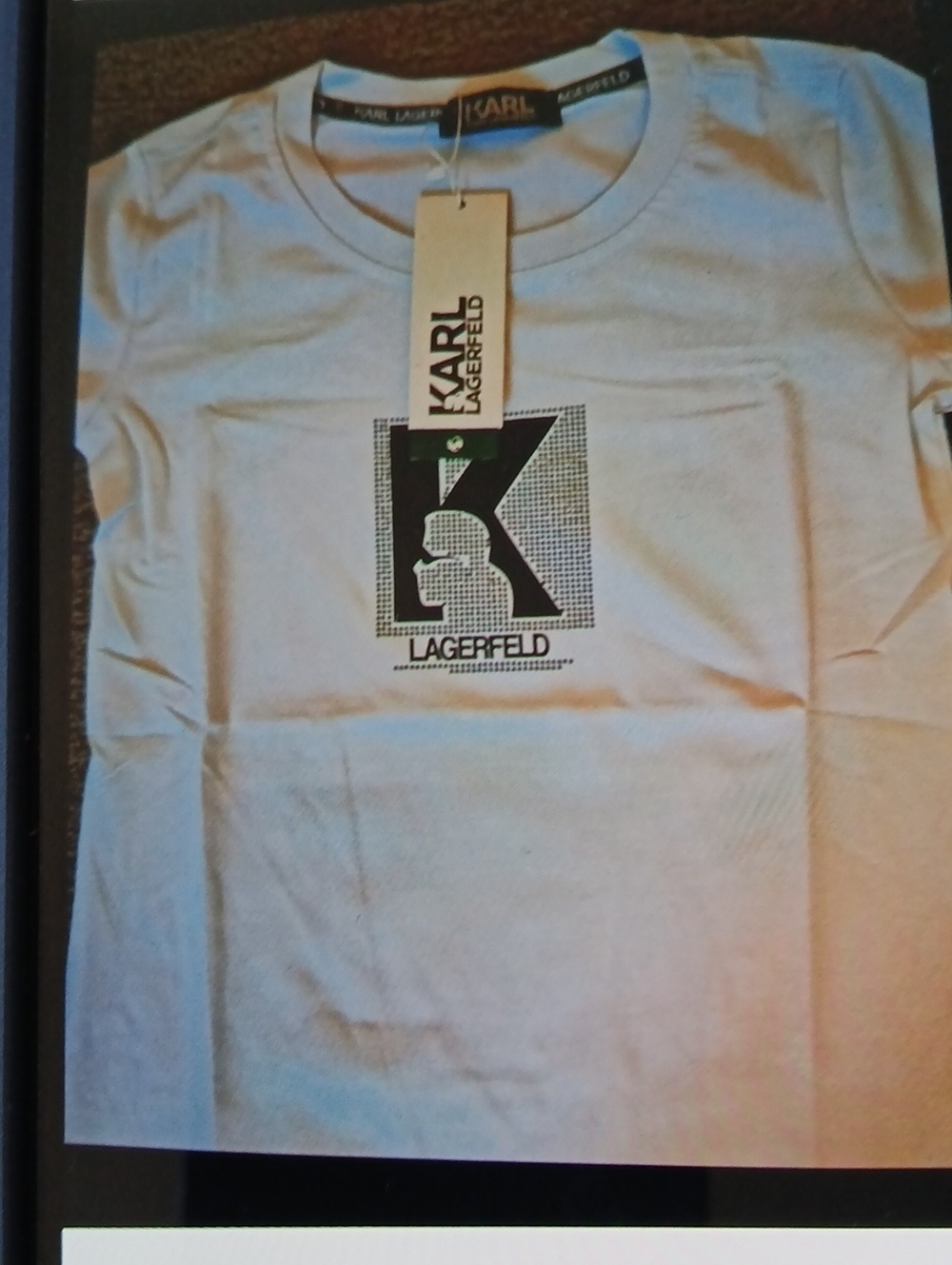Karl Lagerfeld White Kids Logo Tee with Monogram Graphic